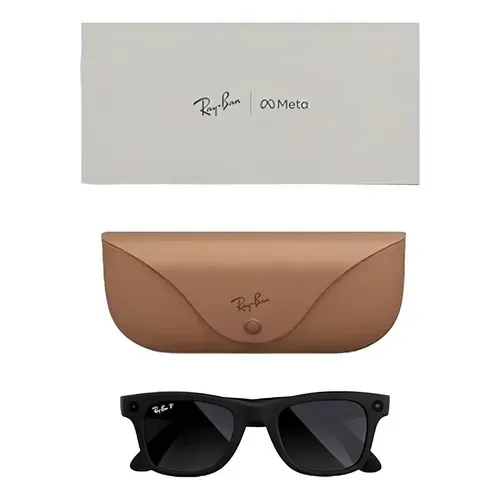 Ray-Ban Meta Wayfarer Smart Preto Fosco Polarizado Large - Óculos Inteligente