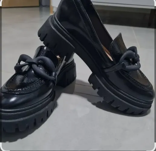 mocassim flatform preto