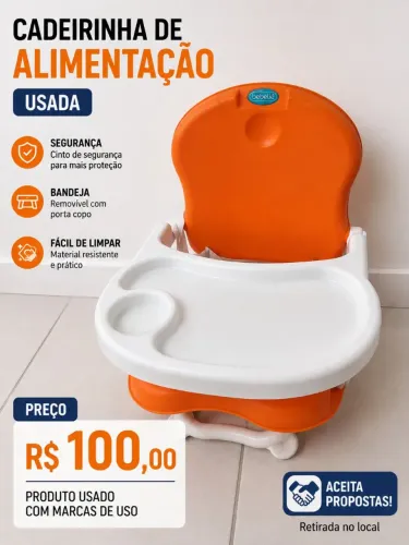 Cadeirinha de Alimentação Infantil Bebelie Usada