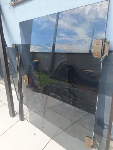 Janelas e porta de blindex vidro fume