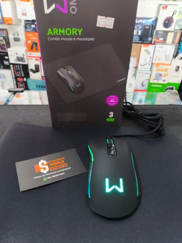 Kit Mouse Gamer Warrior + Mousepad - Pronta entrega. Loja Store World.