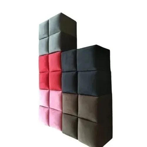 Puff Pufes quadrado em tecido Sued para quarto, sala e decoração.