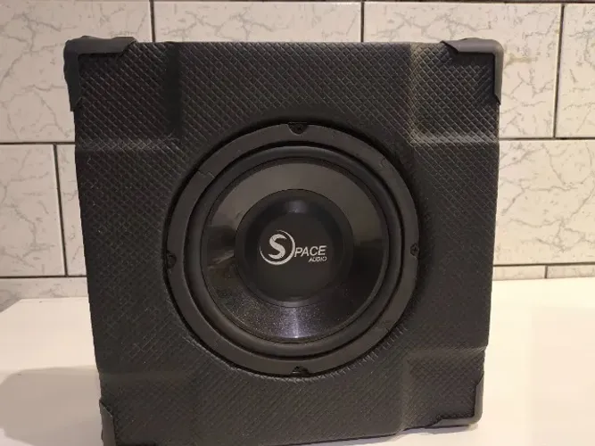 Caixa De Som Automotivo Slim Passiva Space Audio Subwoofer 8 Pol 160W RMS
