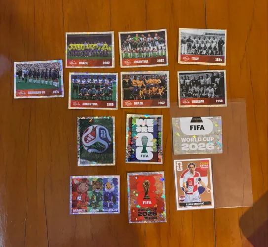 Figurinhas brilhantes da copa