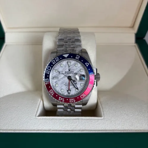 Relógio GMT Master II Pepsi Meteorite 40mm Automático Safira Jubilee Premium AAA+