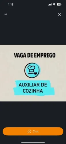 Vaga de emprego pra uma cantina em uma faculdade no centro.