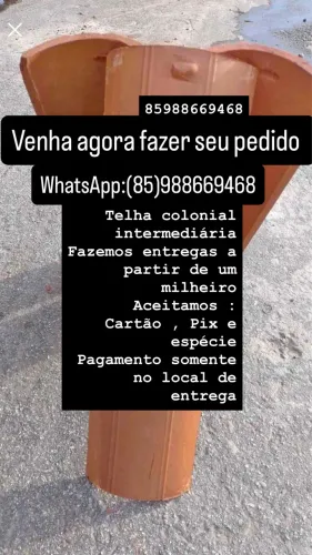 Telha colonial de Primeira e intermediária