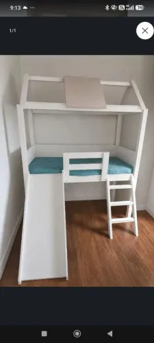 Cama infantil Divertida com escorregador