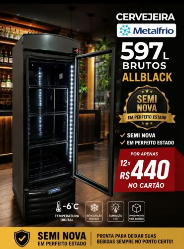 Cervejeira semi nova allblak 597 litros brutos por 12xR$440 cartão watsap * 