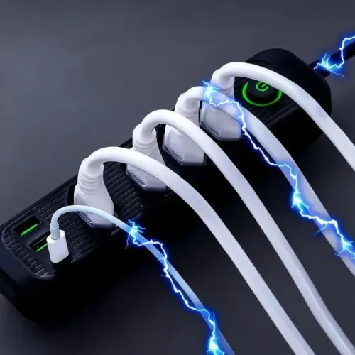 Extensão filtro de linha 4 tomas 2 Usb e 1 Usb-C