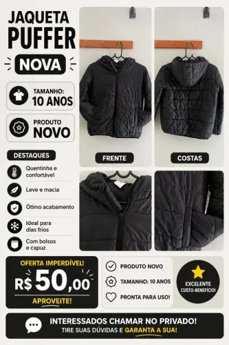 Casaco infantil preto