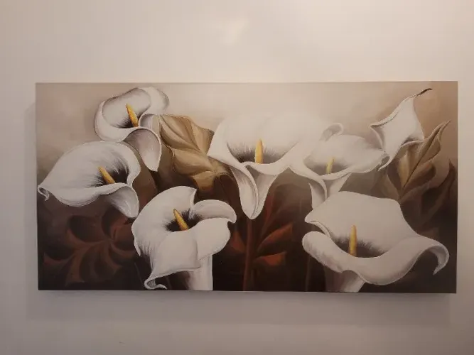 ?Quadro Decorativo Painel Copo de Leite Pintado à Mão - Grande