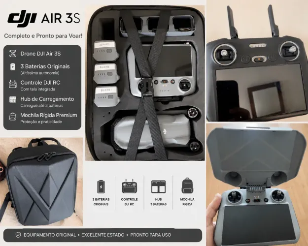 DJI Air 3S + RC 2 ? KIT COMPLETO ? R$ 11.000