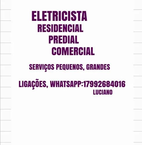Eletricista e reparos,residêncial, predial,também sábados, domingos