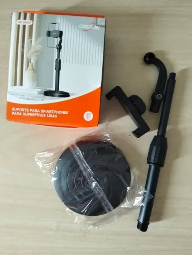 Suporte De Celular Para Mesa Articulado 360° Base Pesada E Ajustável