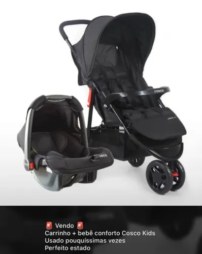Carrinho com bebê conforto