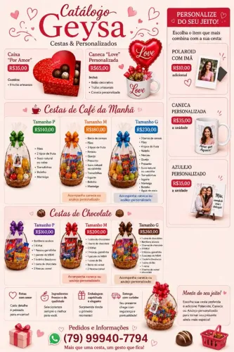 Cesta de café/ chocolate / dia namorados 