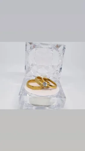 Par de Alianças banho de ouro 18k