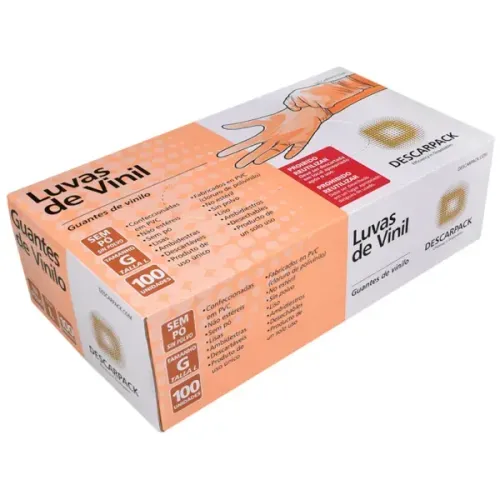 Luvas de Vinil Descarpack 4 Caixas por 59 Reais !! 100 Sem Pó Nova Lacrada Tam. M