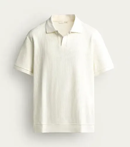 Camisa Zara Branca com Gola de Botão ? Semi-Nova