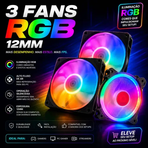 3 Fans RGB 12mm 