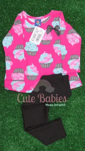 Conjunto meia estação infantil Cupcake - Tam 2
