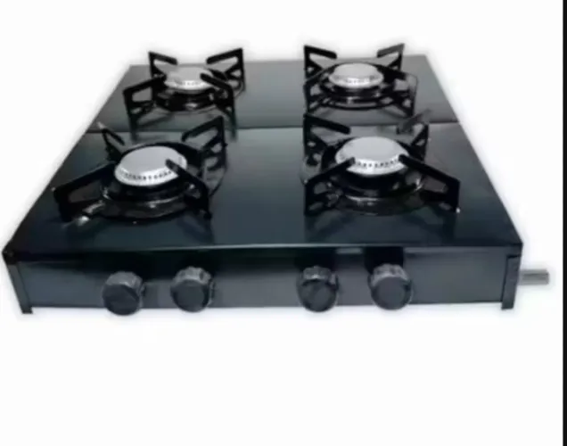 Fogão a Gás 4 Bocas Preto Para Botijão Comum de Cozinha Glp P13 P02