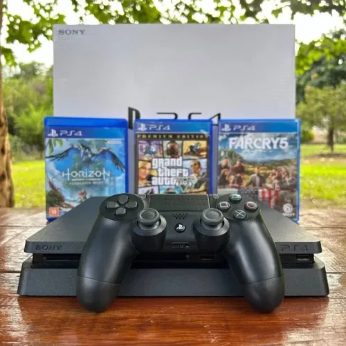 PS4 Slim 1TB Completo Na Caixa Com Garantia e Jogo Incluso