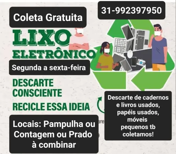 Recolhemos descartes recicláveis gratuitamente 