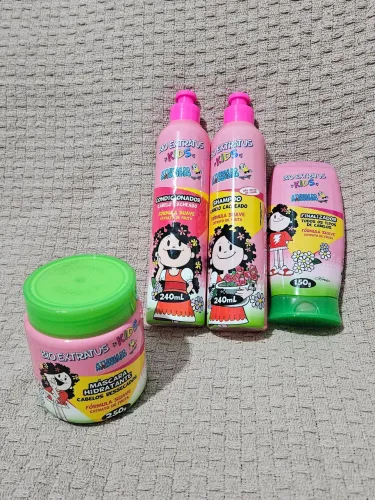 Kids Bio Extratus Cacheados Shampoo Cond Máscara Finalizador