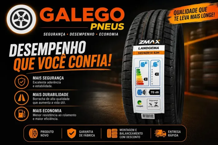 185/60R14 Zmax pneu aro 14 novo