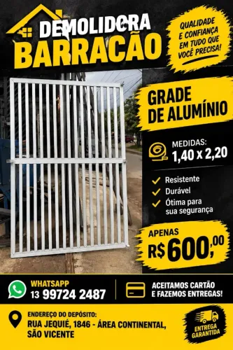 Grade de Alumínio Branco 140x220 - Usada em Bom Estado