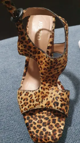 Sandália Salto Bloco Arezzo - Animal Print