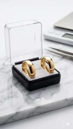 Par de Alianças Folheada a Ouro 18k<br>
