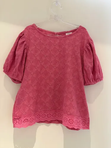 Linda blusa rosa ZARA, toda bordadinha. Tamanho 11/12 anos.