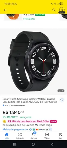 Smartwatch galaxy 6 classic lte