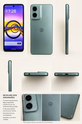 Moto G24 Verde 128GB, funcionando perfeitamente