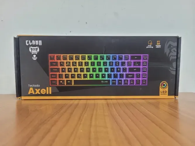 TECLADO GAMER 65% AXELL MEMBRANA C/ SENSAÇÃO MECANICO - DOUBLE SHOT - CLANM