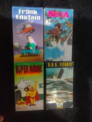 Lote com 4 Fitas VHS Antigas ? Frank Einstein, Super Mouse e Mais