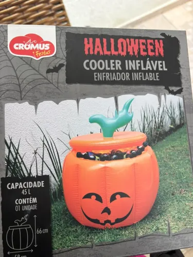 Cooler Abóbora Inflável Halloween