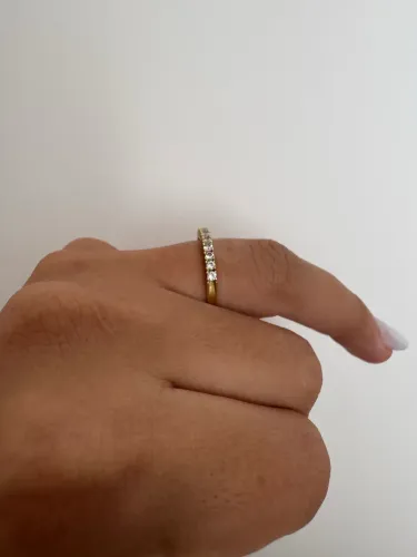 Meia aliança/aparador ouro 18k tam 15