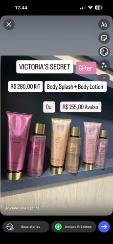 Creme corporal Victoria's Secret e Body Splash GLITER