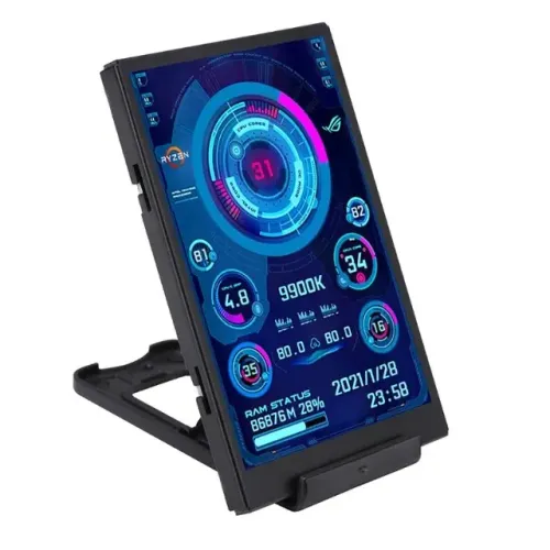 IPS Tipo-C Tela Secundária, CPU do computador, GPU, RAM, Monitor HDD, Display USB para AID