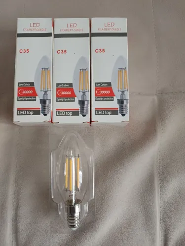 Lâmpada de filamento vela led kit com 3 unidades