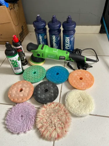 Vendo Politriz Maxshine M15Pro + 8 Boinas usada + Composto Polidor + Suporte de Parede