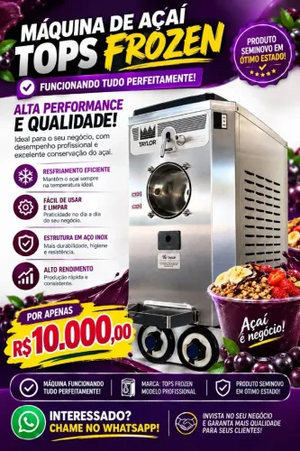 VENDE-SE MÁQUINA DE AÇAÍ TOP TAYLOR 1 BICO