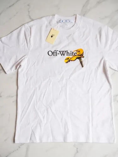Camiseta Marca Off-White Violin Logo White - Tam: G