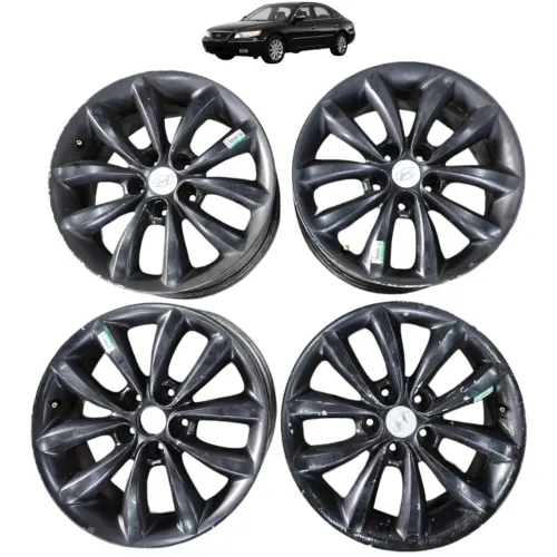 Jogo Roda Aro 17 5x114,3 Hyundai Azera Tucson Ix35 Santa Fé Preto
