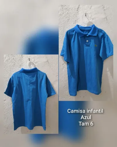 Camisa infantil azul menino