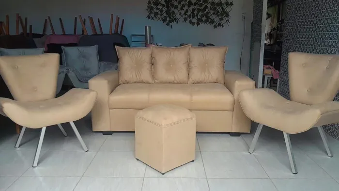 KIT SOFÁ+POLTRONA+PUFF